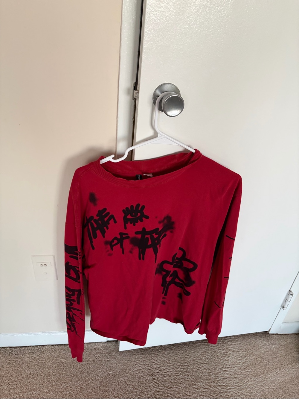 Red Graphic Long Sleeve Shirt